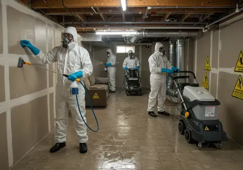 Basement Moisture Removal and Structural Drying process in Wells Branch, TX